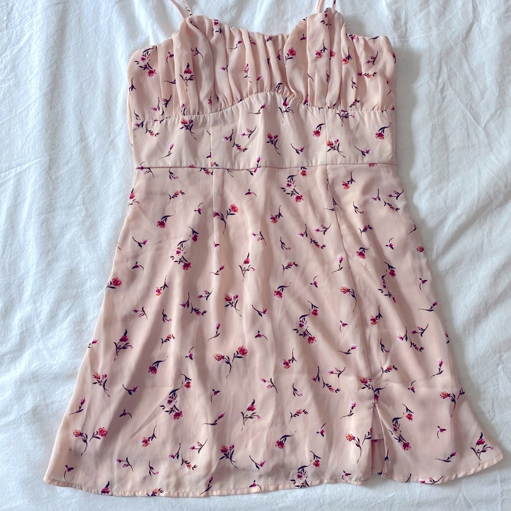 Floral mini dress.